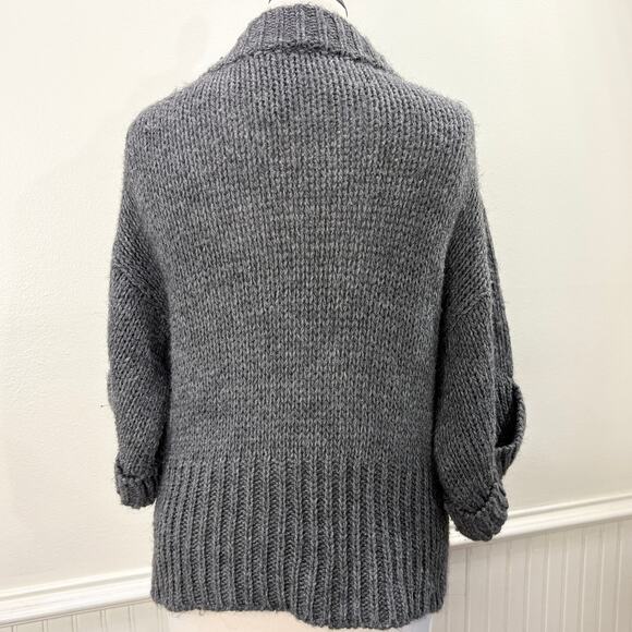 Anthropologie Elsamanda Size M Cardigan Sweater Wool Alpaca Fisherman Gorp Italy - Picture 3 of 14